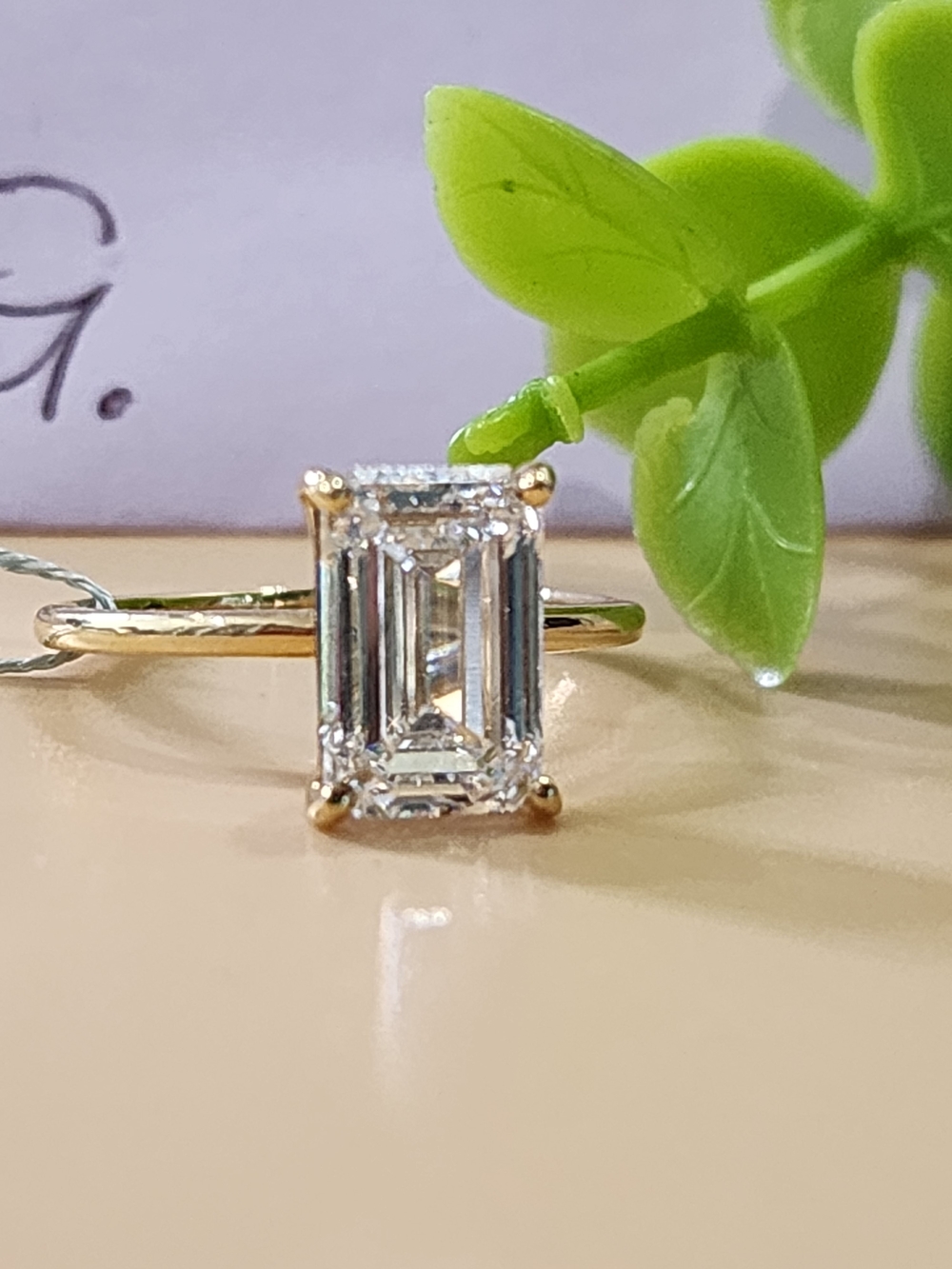 Classic Emerald-Cut Solitaire Ring in Gold - Lab Grown Diamond 3.02CT